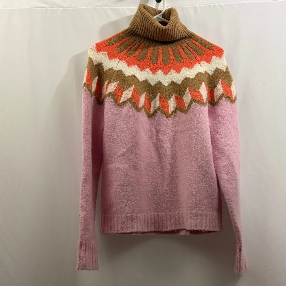 J. Crew Women’s Turtleneck Sweater Size Small Wool Blend Neapolitan Ice Cream - Picture 1 of 6